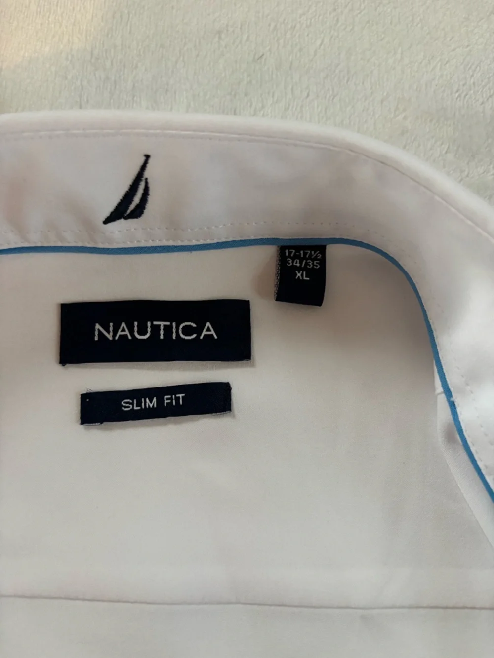 NWT Nautica Men's Slim Fit Performance Supershirt White - Size XL 17-17.5 34/35 - Picture 7 of 12